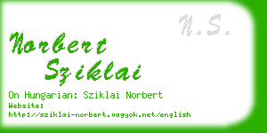 norbert sziklai business card